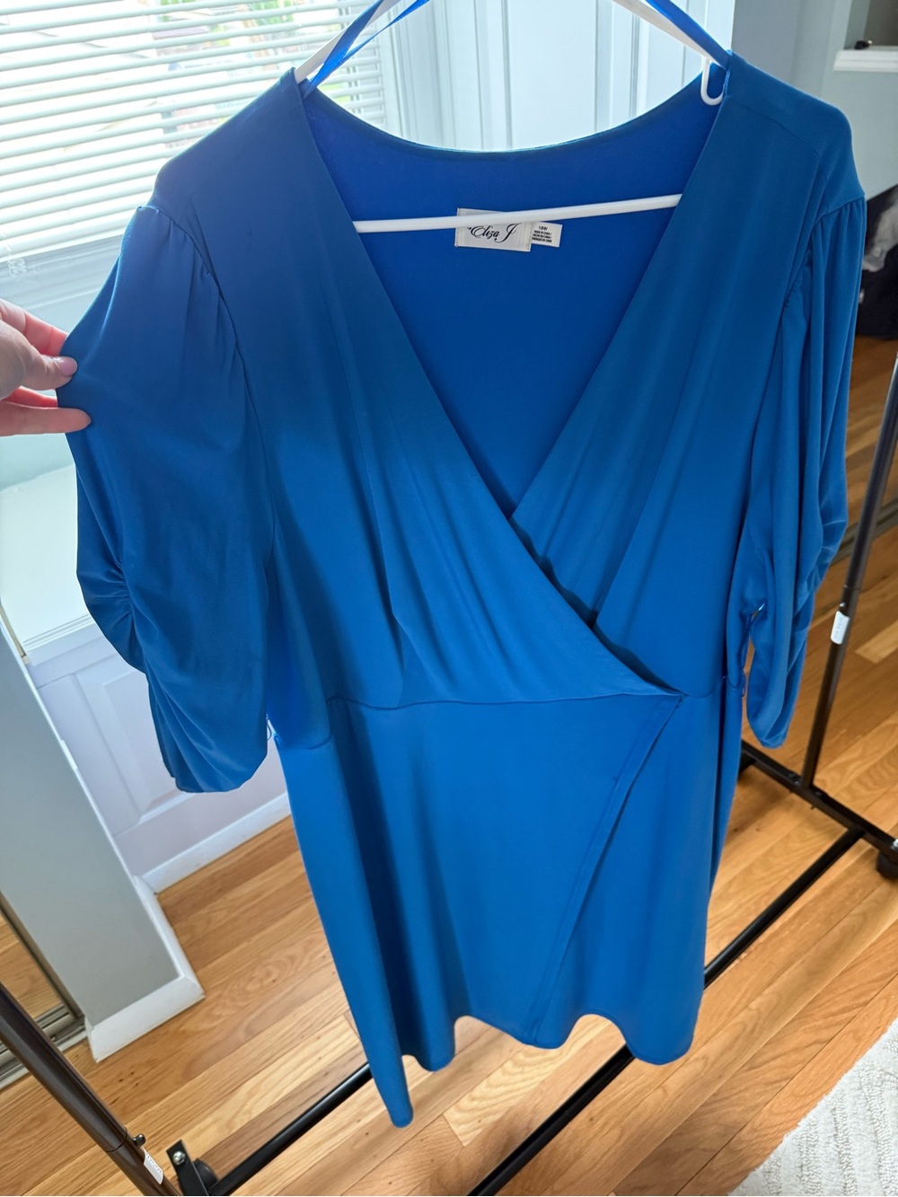 Eliza J Bright Blue Faux Wrap Dress